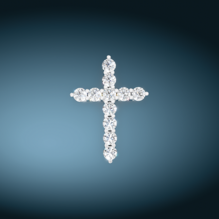 Крестик с бриллиантами